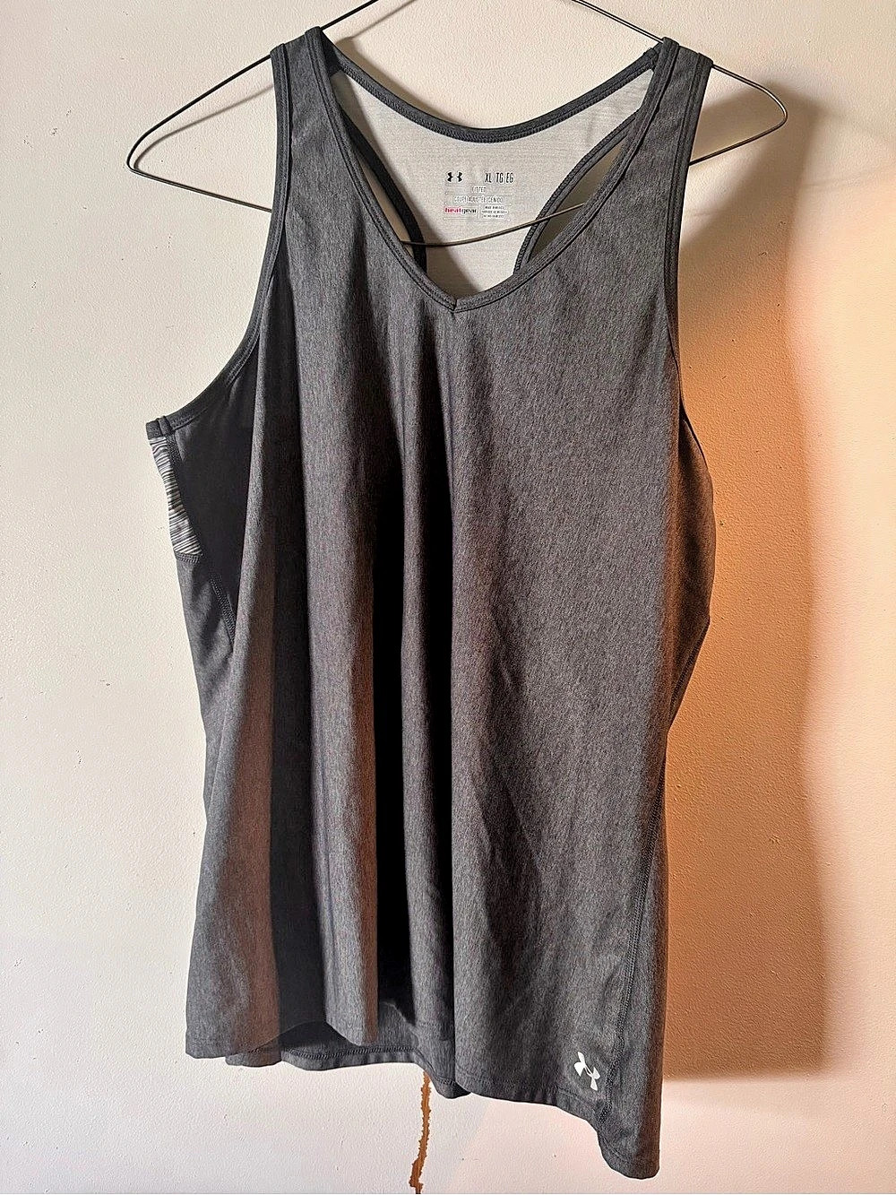 Under Armour HeatGear Racerback Tank Top Gray xl